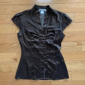 Chocolate Brown Button Down Silky shirt